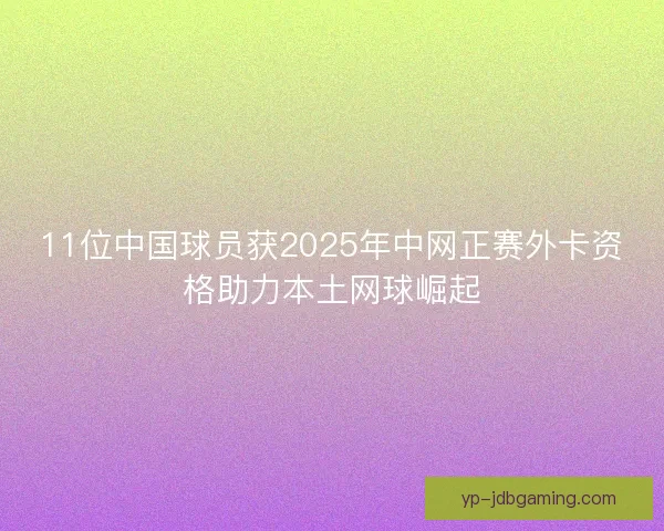 11位中国球员获2025年中网正赛外卡资格助力本土网球崛起